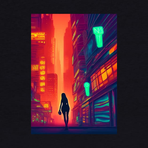 Japan Neon City Lights by jodotodesign